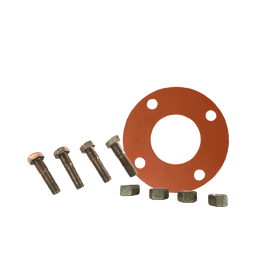 Gasket Flange Pack w/ Red Rubber FULL FACE Gaskets 1/8'' and ZINC PLATED Hardware - Unimech