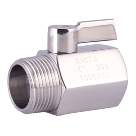 ARITA Mini Ball Valve 1000PSI WOG, Stainless Steel Handle