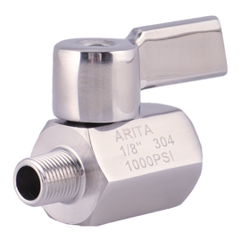 ARITA Mini Ball Valve 1000PSI WOG, Stainless Steel Handle