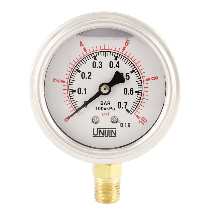 UNIJIN Pressure Gauge P251 Series Oil Filled Bottom Mount
