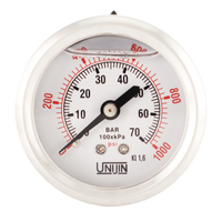 UNIJIN Pressure Gauge P251 Series Oil Filled Back Mount